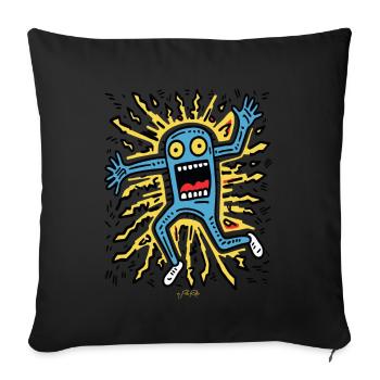 Playful Pop Art: Crazy Cartoon - Sofa pillowcase 17,3'' x 17,3'' (45 x 45 cm) - black - Front
