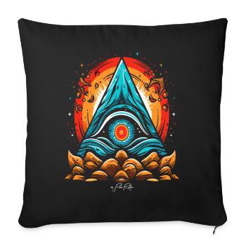 L’œil qui voit tout de l’ de la nature - Housse de coussin décorative 45 x 45 cm - noir - Devant