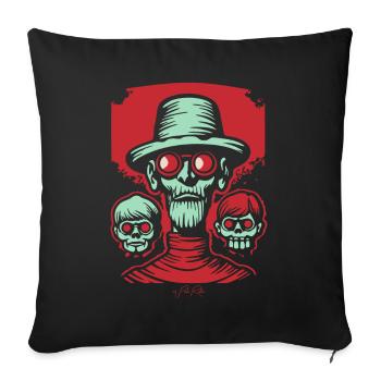 Extracteur de décapage d'horreur : le maître des zombies - Housse de coussin décorative 45 x 45 cm - noir - Devant