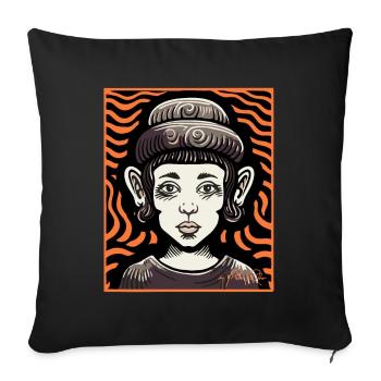 Une femme abstraite super cool - Housse de coussin décorative 45 x 45 cm - noir - Devant