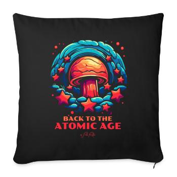 Zurück ins Atomzeitalter - Sofakissenbezug 45 x 45 cm - Schwarz - Vorne