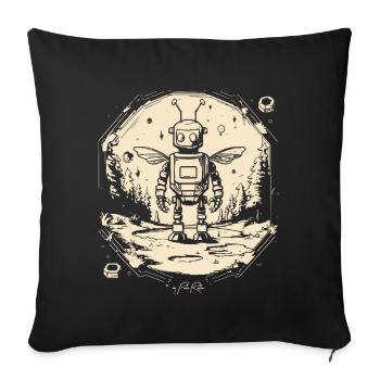 Les abeilles en l’an 2525 : un robot abeille - Housse de coussin décorative 45 x 45 cm - noir - Devant