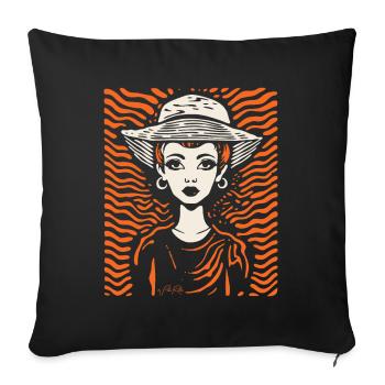 The Stylish Woman - Sofa pillowcase 17,3'' x 17,3'' (45 x 45 cm) - black - Front