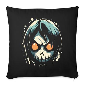 Ein Cartoon-Comic-Manga-Bösewicht - Sofakissenbezug 45 x 45 cm - Schwarz - Vorne