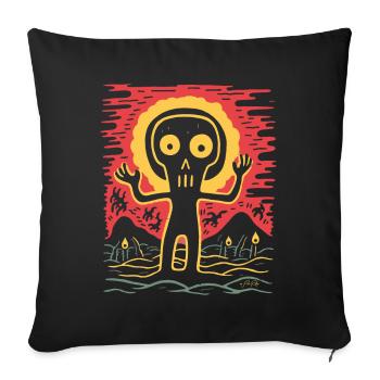 Cartoons Creepy creatures in the countryside - Sofa pillowcase 17,3'' x 17,3'' (45 x 45 cm) - black - Front