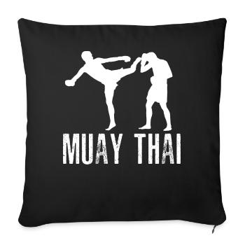 Muay Thaï - Housse de coussin décorative 45 x 45 cm - noir - Devant