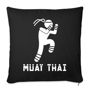 Muay Thaï - Housse de coussin décorative 45 x 45 cm - noir - Devant