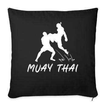 Muay Thaï - Housse de coussin décorative 45 x 45 cm - noir - Devant
