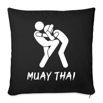 Muay Thaï - Housse de coussin décorative 45 x 45 cm - noir - Devant