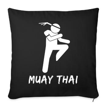 Muay Thaï - Housse de coussin décorative 45 x 45 cm - noir - Devant