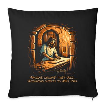 Revenu passif : Designer Jesus - Housse de coussin décorative 45 x 45 cm - noir - Devant