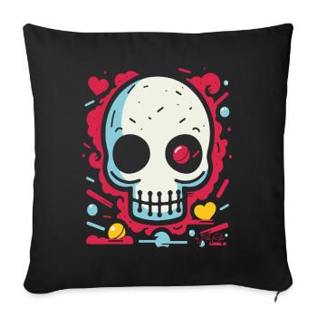Nothing but hearts and love to the bone - Sofa pillowcase 17,3'' x 17,3'' (45 x 45 cm) - black - Front