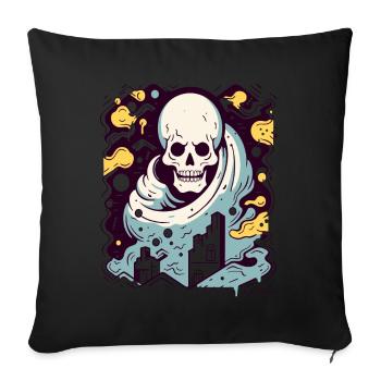 Couleur interactive, crâne industriel moderne - Housse de coussin décorative 45 x 45 cm - noir - Devant