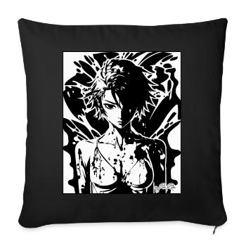 fille d’anime affiche fille - Housse de coussin décorative 45 x 45 cm - noir - Devant