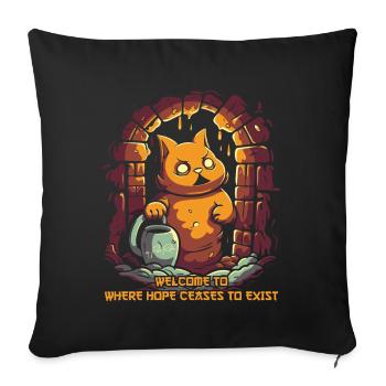 No Hope: Dungeon Philosophy Bunny Rabbit - Sofa pillowcase 17,3'' x 17,3'' (45 x 45 cm) - black - Front