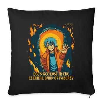 Dungeon Boy and the eternal darkness of puberty - Sofa pillowcase 17,3'' x 17,3'' (45 x 45 cm) - black - Front