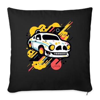Pop Colors Art Skull Car - Sofa pillowcase 17,3'' x 17,3'' (45 x 45 cm) - black - Front