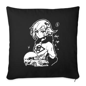 Girls also love JDM cars - Sofa pillowcase 17,3'' x 17,3'' (45 x 45 cm) - black - Front