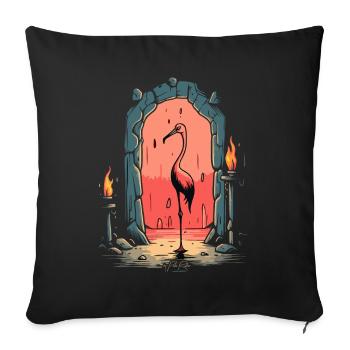 A Bird in the Dungeon - Sofa pillowcase 17,3'' x 17,3'' (45 x 45 cm) - black - Front