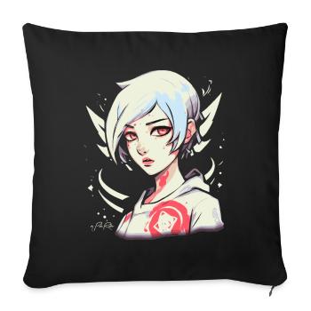 Hot Girl Like Me, Anime Girl Art - Sofa pillowcase 17,3'' x 17,3'' (45 x 45 cm) - black - Front