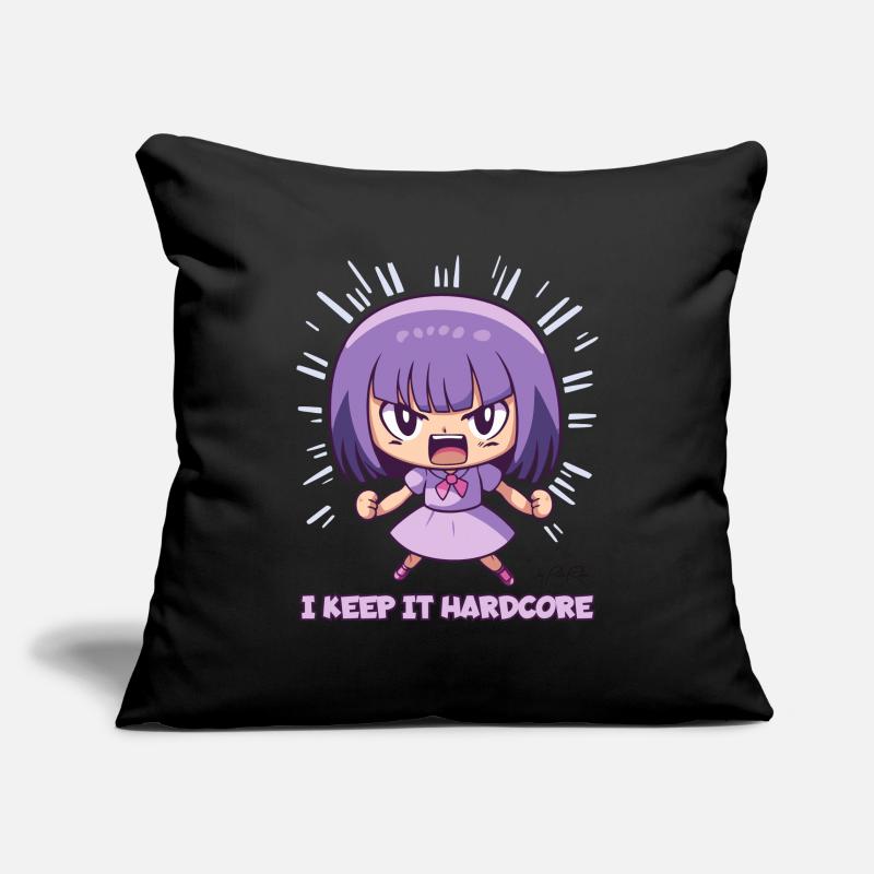 The "Keep it Hardcore" Anime Girl Sofa pillowcase 17,3'' x 17,3'' (45 x 45 cm)