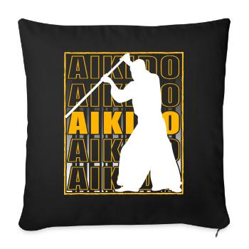 Aikido - Sofa pillowcase 17,3'' x 17,3'' (45 x 45 cm) - black - Front
