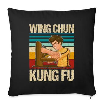 Wing Chun Kung Fu - Housse de coussin décorative 45 x 45 cm - noir - Devant