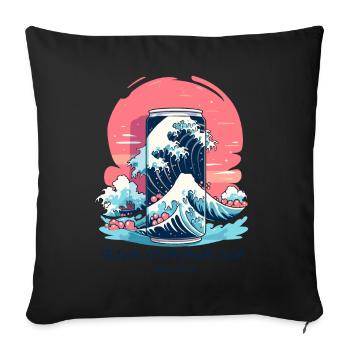Japanese Display: Drink Kanagawa Soda - Sofa pillowcase 17,3'' x 17,3'' (45 x 45 cm) - black - Front