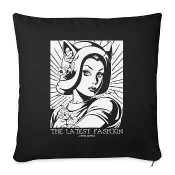 Chapeaux oreilles de chat : la dernière mode - Housse de coussin décorative 45 x 45 cm - noir - Devant