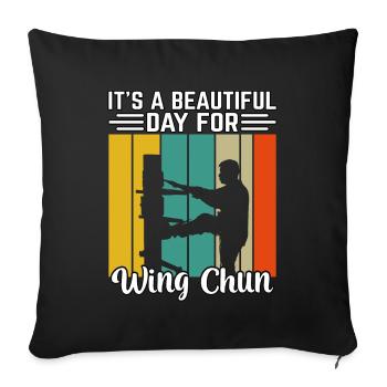 It's a beautiful day for Wing Chun - Sofa pillowcase 17,3'' x 17,3'' (45 x 45 cm) - black - Front