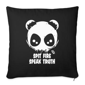 Pulvérise du feu et dis la vérité, un panda - Housse de coussin décorative 45 x 45 cm - noir - Devant
