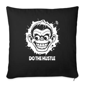 Faites l’arnaque : un singe entreprenant - Housse de coussin décorative 45 x 45 cm - noir - Devant