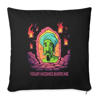 The Bored Genie in the Dungeon - Sofa pillowcase 17,3'' x 17,3'' (45 x 45 cm) - black - Front