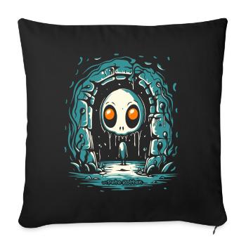 Small skull guy in a dungeon - Sofa pillowcase 17,3'' x 17,3'' (45 x 45 cm) - black - Front