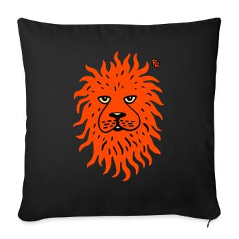 A red lion like the sun - Sofa pillowcase 17,3'' x 17,3'' (45 x 45 cm) - black - Front
