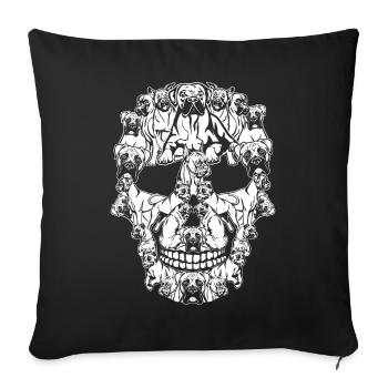 Boxer dog skullHalloween - Sofa pillowcase 17,3'' x 17,3'' (45 x 45 cm) - black - Front