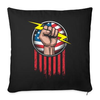 Electrician American flag patriotic - Sofa pillowcase 17,3'' x 17,3'' (45 x 45 cm) - black - Front