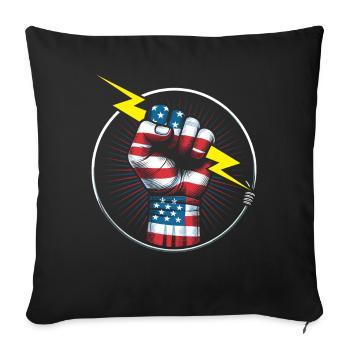 Electrician USA flag lineman electricity worker - Sofa pillowcase 17,3'' x 17,3'' (45 x 45 cm) - black - Front