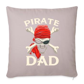 Piraten Papa Totenschädel gekreuzte Knochen - Sofakissenbezug 45 x 45 cm - helles Taupe - Vorne