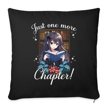 just one more chapter anime girl reading book - Sofa pillowcase 17,3'' x 17,3'' (45 x 45 cm) - black - Front