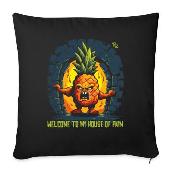 Welcome to the Dungeon of Pain: Pineapple - Sofa pillowcase 17,3'' x 17,3'' (45 x 45 cm) - black - Front