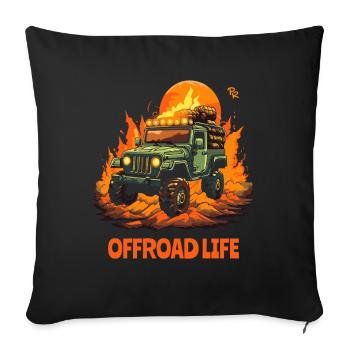Vie tout-terrain : 4x4 sans roues - Housse de coussin décorative 45 x 45 cm - noir - Devant