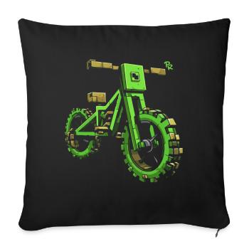 Pixel BMX Dirt Bike Mountain Bike - Sofa pillowcase 17,3'' x 17,3'' (45 x 45 cm) - black - Front