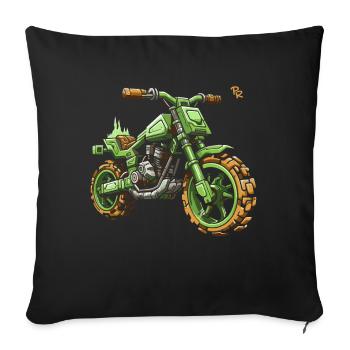 Pixel Bike: Motorcycle Motocross - Sofa pillowcase 17,3'' x 17,3'' (45 x 45 cm) - black - Front
