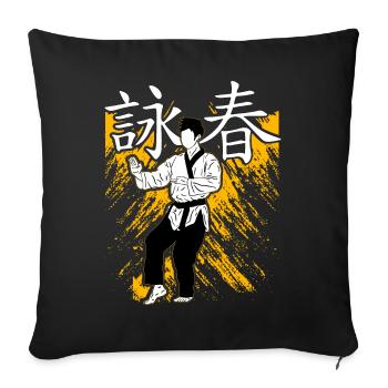 Wing Chun - Sofa pillowcase 17,3'' x 17,3'' (45 x 45 cm) - black - Front