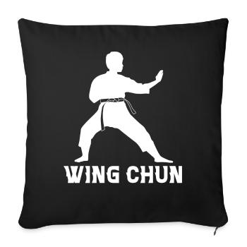Wing Chun - Sofakissenbezug 45 x 45 cm - Schwarz - Vorne