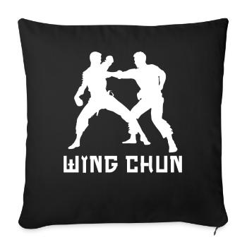 Wing Chun - Sofakissenbezug 45 x 45 cm - Schwarz - Vorne