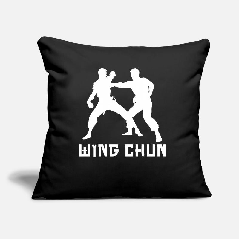 Wing Chun Housse de coussin décorative 45 x 45 cm