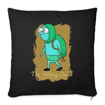 Der Wandernde Schnecke - Sofakissenbezug 45 x 45 cm - Schwarz - Vorne