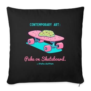 Modern Street Art: Puke on Skateboard - Sofa pillowcase 17,3'' x 17,3'' (45 x 45 cm) - black - Front